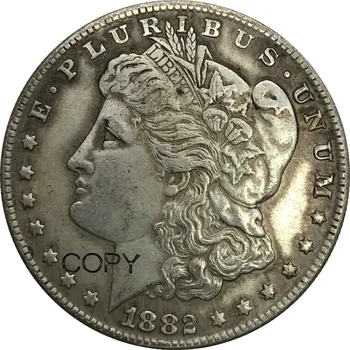 Združene države Amerike 1 En Dolar Morgan Dolar 1882 s Cupronickel Silver Plated Kopijo Kovancev, Lahko Izberete katero Koli Leto