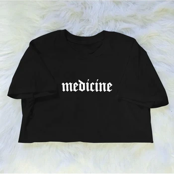 Ženske T-shirt Medicine Črko T-shirt Ženske T-shirt Medicine Graphic T-shirt Tumblr Kratkimi Rokavi Ženske